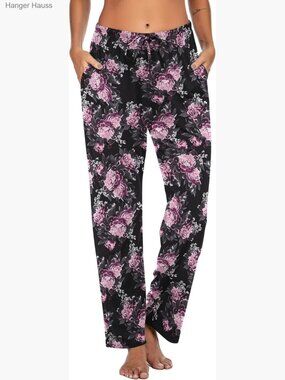 Stretch Plaid Pajama Pants with Pockets, Comfy Sleepwear, Plus-Size Fit